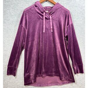 Pure J Jill Velvet Purple Hoodie Long Sleeve Relaxed Fit Tunic Womens  S